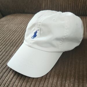 Polo Ralph Lauren Polo Player Hat White Navy Blue